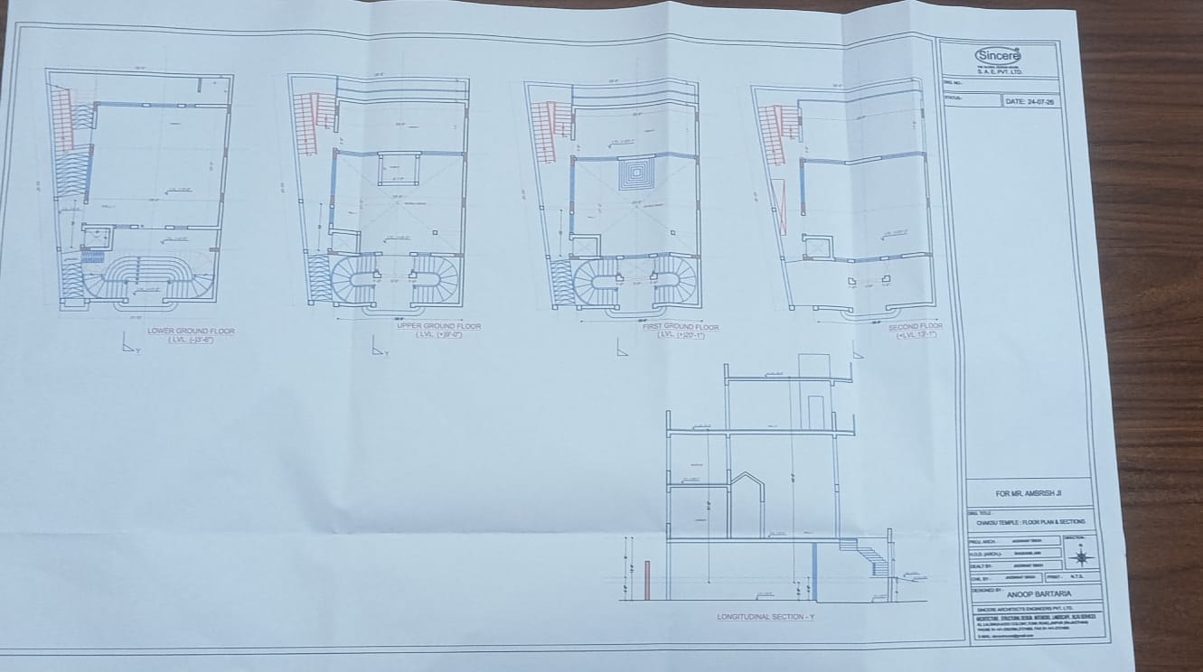 Kayasth Bhawan floor plans and sections